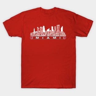 Miami Basketball Team 23 Player Roster, Miami City Skyline T-Shirt